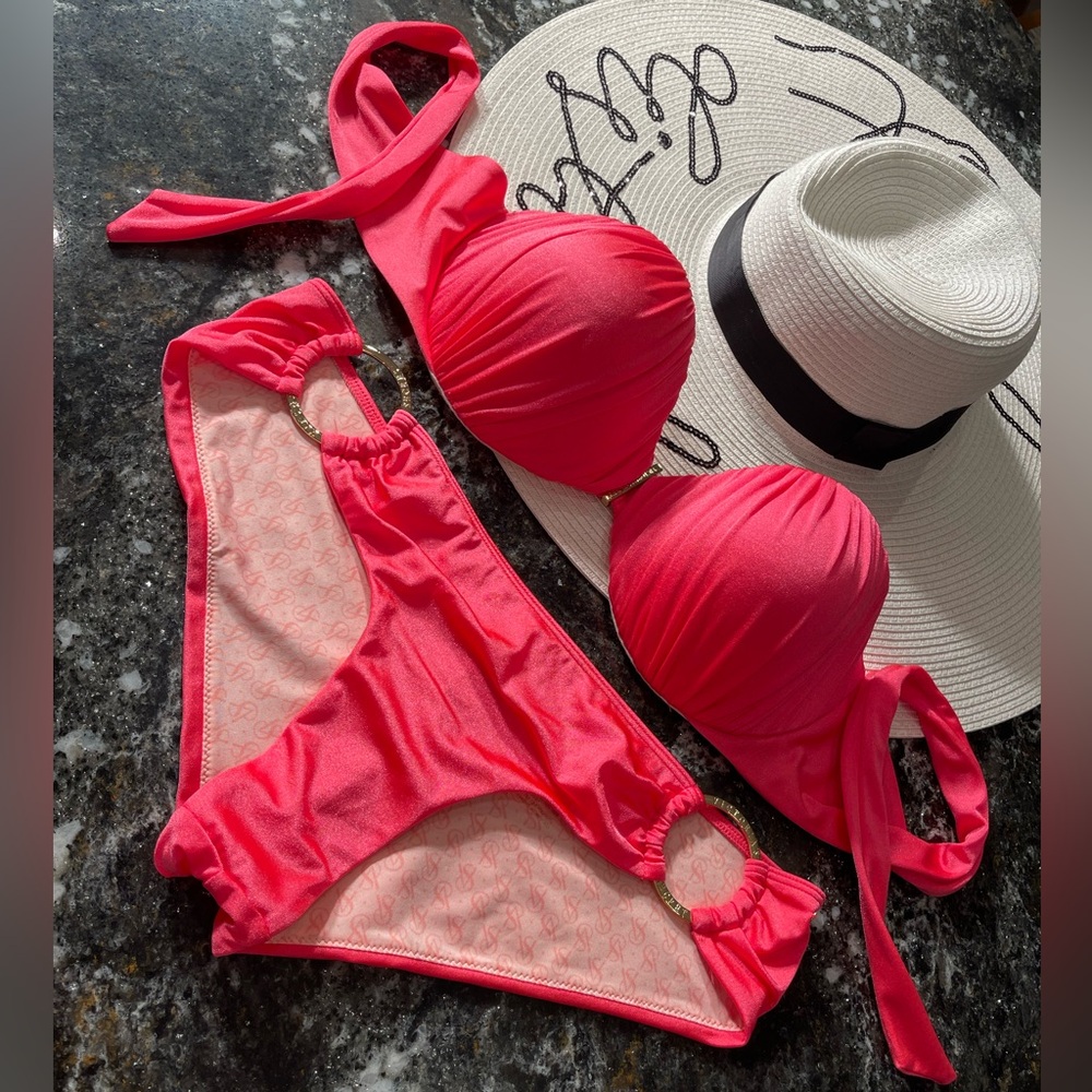Victoria’s secret’s bikini bandeau set 34D and M hoop hipster bottoms set
